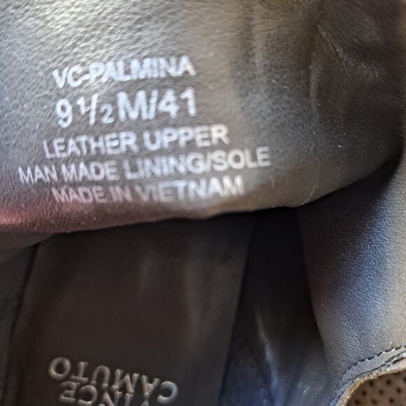 Vince Camuto Palmina Perforated Suede Block Heel Ankle Boot Brown Women Size 9.5 - Picture 13 of 13